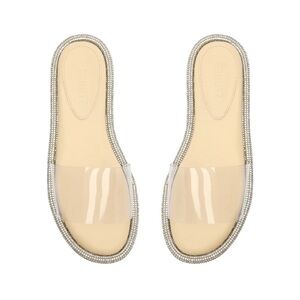 Schutz - Alcina Clear Strap Rhinestone Sandals Sz 8.5